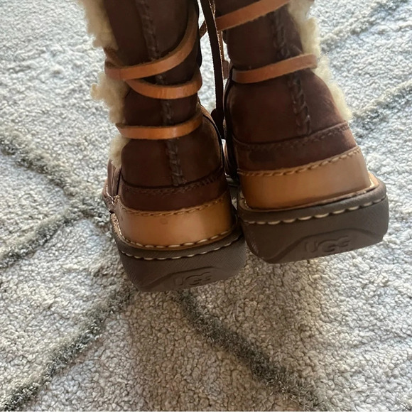 UGG Catalina Brown tall suede Leather Sheepskin Boots Shoes lace up 5 - Picture 12 of 12
